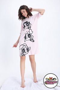 Zivame Power Puff Knit Cotton Loungewear Dress - Barely Pink — thumbnail 2